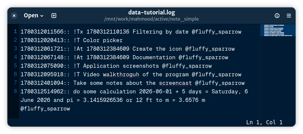 File on Text